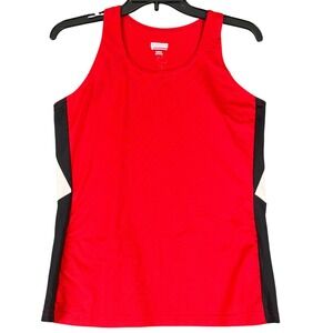 See Ya! Running Moisture Management Tank Top Red Mesh Panel L Womens